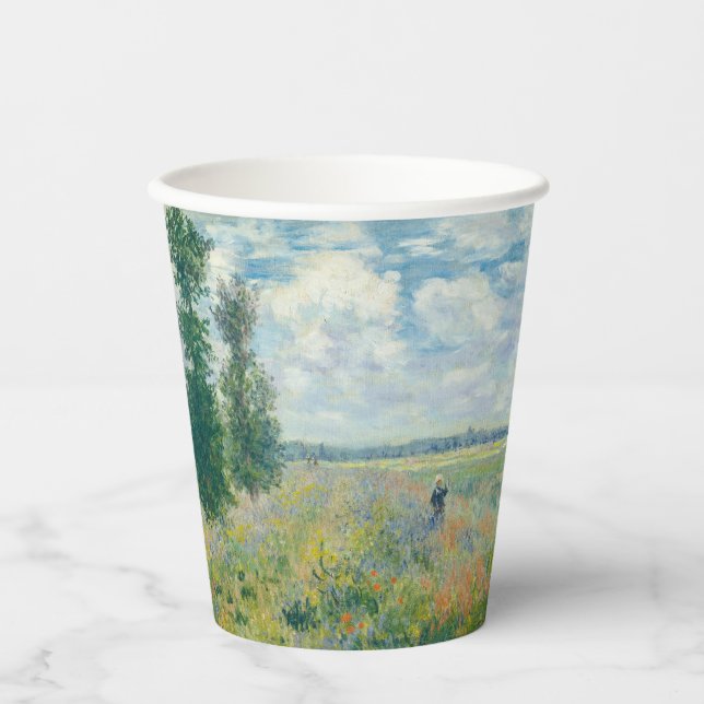 Claude Monet - Poppy Fields near Argenteuil (1875) Paper Cups (Front)