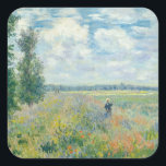 Claude Monet - Poppy Fields near Argenteuil (1875) Square Sticker<br><div class="desc">Poppy Fields near Argenteuil - Claude Monet,  Oil on canvas,  1875</div>