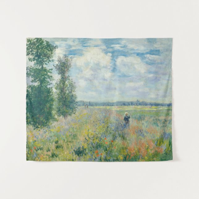 Claude Monet - Poppy Fields near Argenteuil (1875) Tapestry (Front (Horizontal))