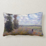 Claude Monet Poppy Fields near Argenteuil Lumbar Pillow<br><div class="desc">Poppy fields near Argenteuil as painted by Claude Monet.</div>