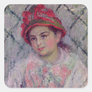 Claude Monet   Portrait of Blanche Hoschede Square Sticker