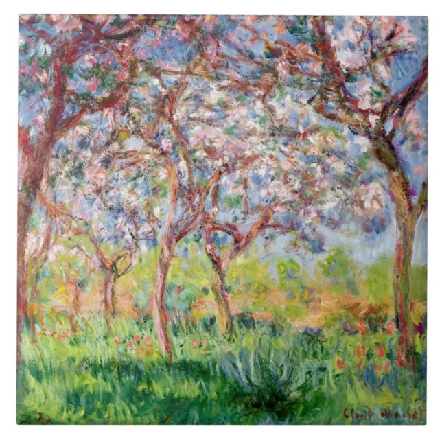 Claude Monet | Printemps a Giverny Tile (Front)