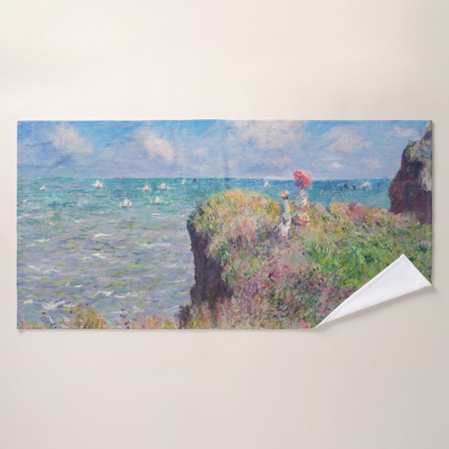 Claude Monet - Promenade Cliff à Pourville (Serviette de bain)
