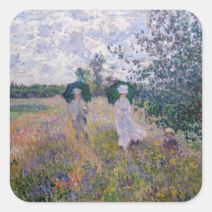 Claude Monet - Promenade near Argenteuil Square Sticker