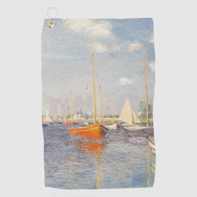 Claude Monet. Red Boats, Argenteuil Golf Towel (Front)
