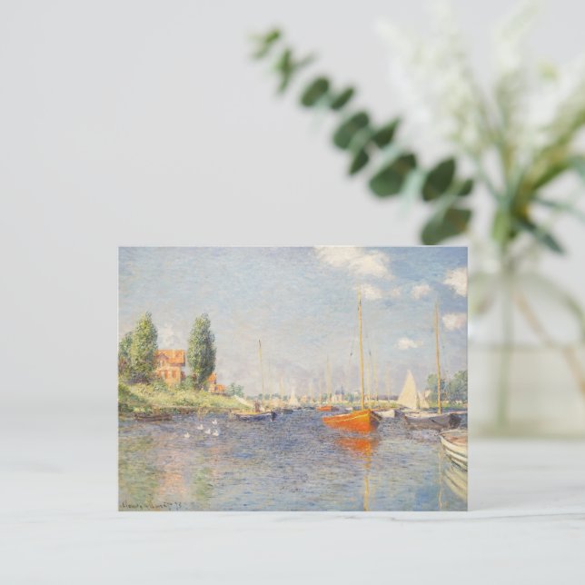 Claude Monet. Red Boats, Argenteuil Postcard (Standing Front)