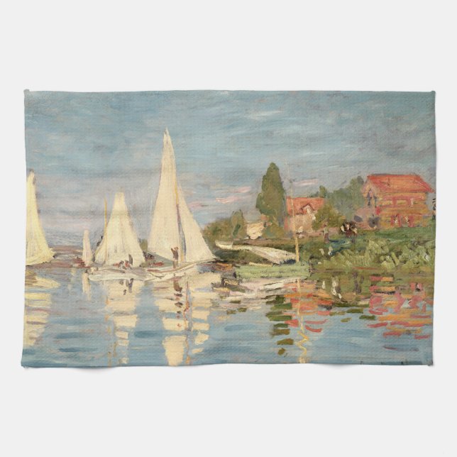Claude Monet | Regatta at Argenteuil, c.1872 Kitchen Towel (Horizontal)