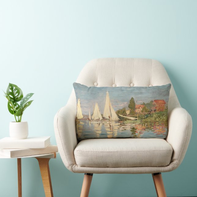 Claude Monet | Regatta at Argenteuil, c.1872 Lumbar Pillow (Chair)