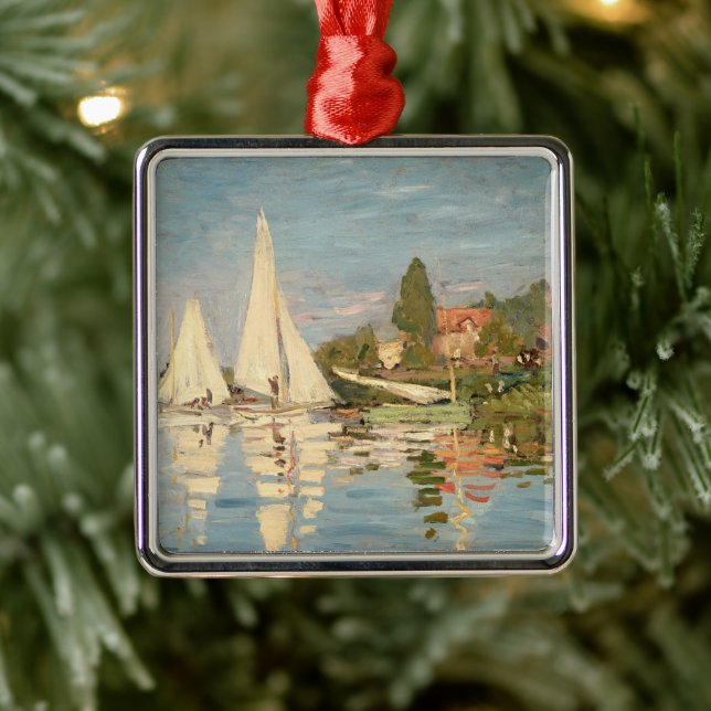 Claude Monet | Regatta at Argenteuil, c.1872 Metal Ornament (Tree)