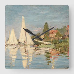 Claude Monet   Regatta at Argenteuil, c.1872 Square Wall Clock