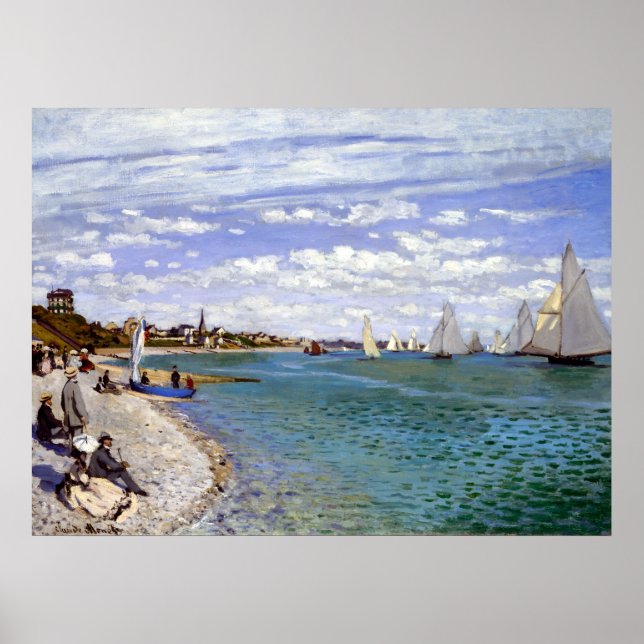 Claude Monet Regatta at Sainte-Adresse Poster (Front)