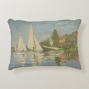 Claude Monet - Regattas at Argenteuil Decorative Pillow