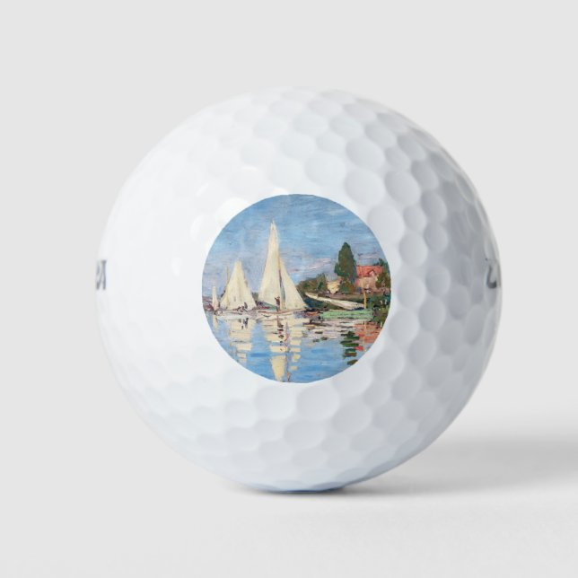Claude Monet - Regattas at Argenteuil Golf Balls (Front)