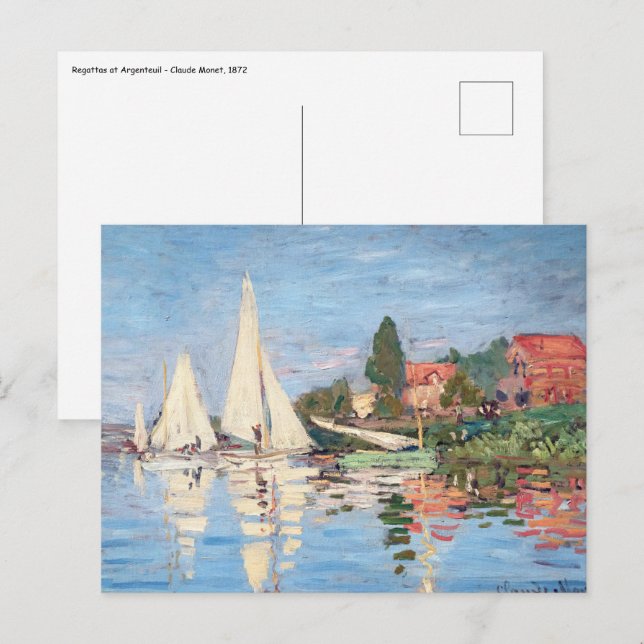 Claude Monet - Regattas at Argenteuil Postcard (Front/Back)