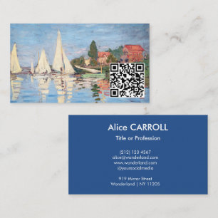 Claude Monet - Regattas at Argenteuil - QR Code Business Card