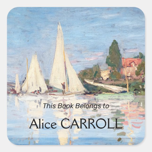 Claude Monet - Regattas at Argenteuil Square Sticker (Front)
