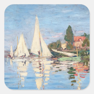 Claude Monet - Regattas at Argenteuil Square Sticker