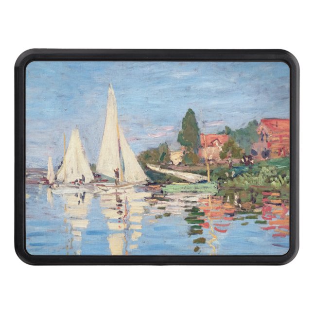 Claude Monet - Regattas at Argenteuil Trailer Hitch Cover (Front)