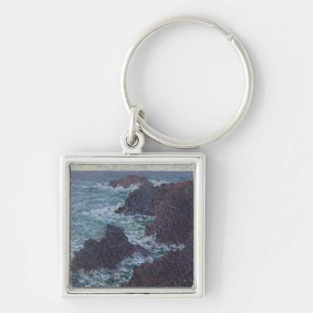 Claude Monet | Rocks at Belle-Ile, the Wild Coast Keychain (Front)