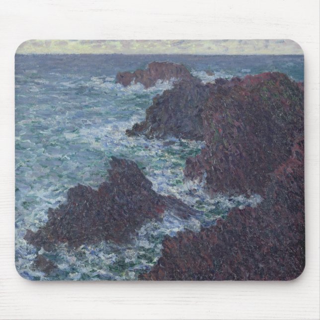 Claude Monet | Rocks at Belle-Ile, the Wild Coast Mouse Pad (Front)