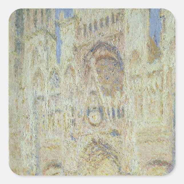 Claude Monet | Rouen Cathedral at Sunset, 1894 Square Sticker (Front)