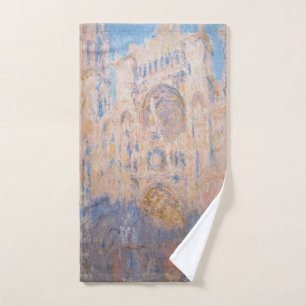 Claude Monet - Rouen Cathedral at sunset Bath Towel Set