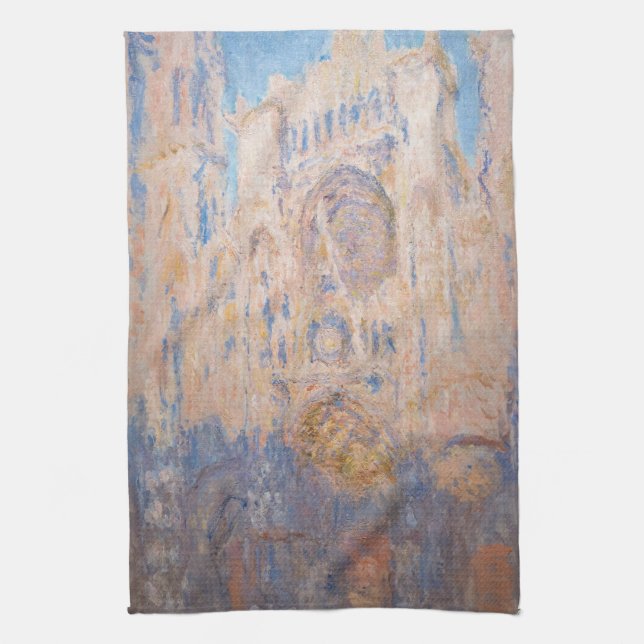 Claude Monet - Rouen Cathedral at sunset Kitchen Towel (Vertical)