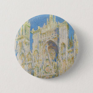 Claude Monet Rouen Cathedral Portal Morning Light 2 Inch Round Button