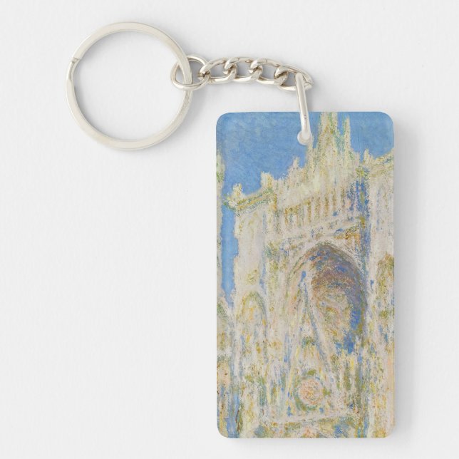 Claude Monet Rouen Cathedral Portal Morning Light Keychain (Front)