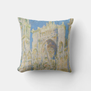 Claude Monet Rouen Cathedral Portal Morning Light Throw Pillow