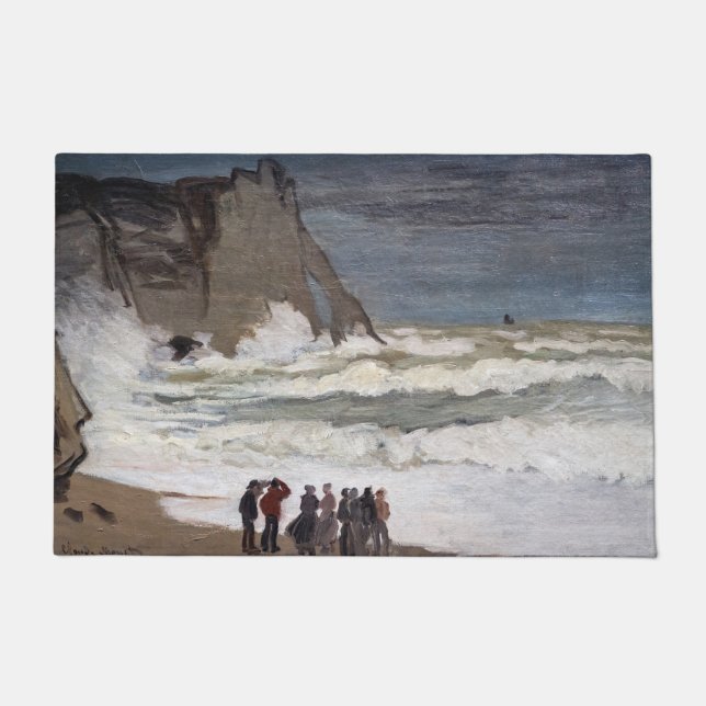 Claude Monet - Rough Sea at Etretat Doormat (Front)