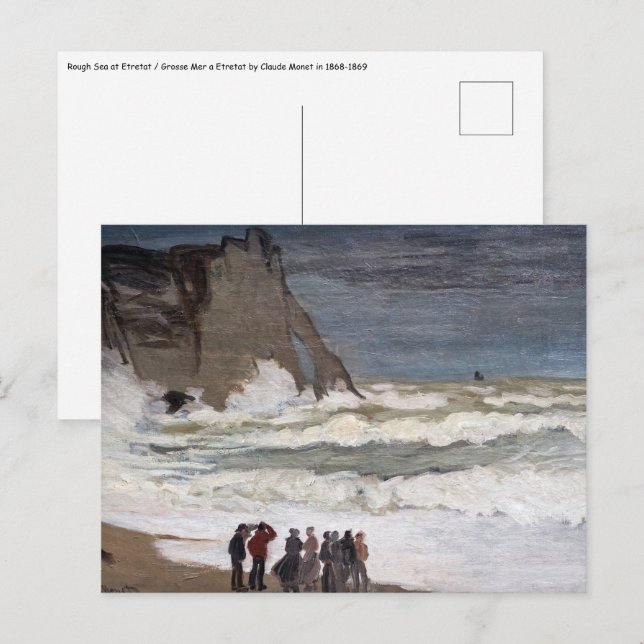Claude Monet - Rough Sea at Etretat Postcard (Front/Back)