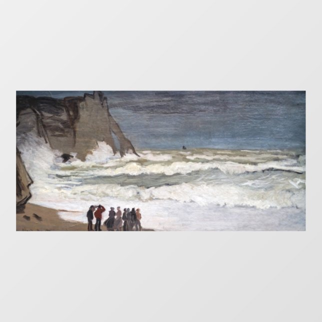 Claude Monet - Rough Sea at Etretat Window Cling (Sheet)