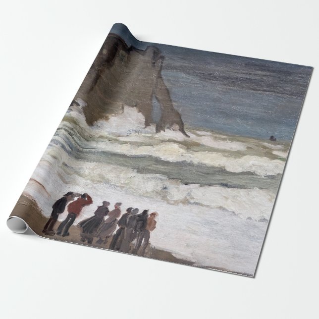 Claude Monet - Rough Sea at Etretat Wrapping Paper (Unrolled)