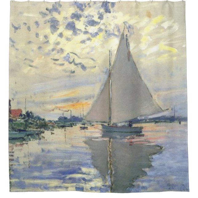 Claude Monet - Sailboat At Le Petit Gennevilliers (Front)