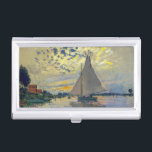 Claude Monet - Sailboat at Le Petit-Gennevilliers Business Card Holder<br><div class="desc">Sailboat at Le Petit-Gennevilliers / Voilier au Petit-Gennevilliers - Claude Monet,  1874</div>