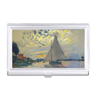 Claude Monet - Sailboat at Le Petit-Gennevilliers Business Card Holder