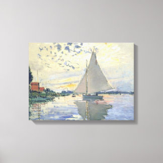 Claude Monet - Sailboat At Le Petit Gennevilliers Canvas Print