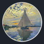 Claude Monet - Sailboat at Le Petit-Gennevilliers Ceramic Knob<br><div class="desc">Sailboat at Le Petit-Gennevilliers / Voilier au Petit-Gennevilliers - Claude Monet,  1874</div>