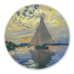Claude Monet - Sailboat at Le Petit-Gennevilliers Ceramic Knob