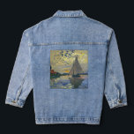Claude Monet - Sailboat at Le Petit-Gennevilliers Denim Jacket<br><div class="desc">Sailboat at Le Petit-Gennevilliers / Voilier au Petit-Gennevilliers - Claude Monet,  1874</div>