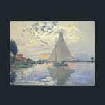Claude Monet - Sailboat At Le Petit Gennevilliers Doormat<br><div class="desc">Claude Monet - Sailboat At Le Petit Gennevilliers</div>