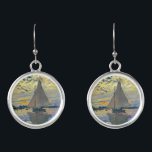 Claude Monet - Sailboat at Le Petit-Gennevilliers Earrings<br><div class="desc">Sailboat at Le Petit-Gennevilliers / Voilier au Petit-Gennevilliers - Claude Monet,  1874</div>