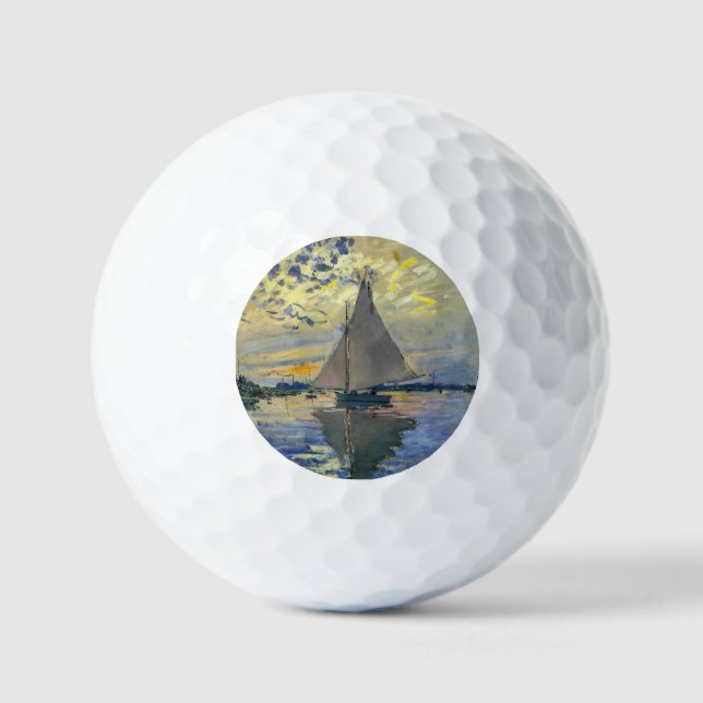 Claude Monet - Sailboat at Le Petit-Gennevilliers Golf Balls (Front)