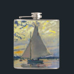 Claude Monet - Sailboat at Le Petit-Gennevilliers Hip Flask<br><div class="desc">Sailboat at Le Petit-Gennevilliers / Voilier au Petit-Gennevilliers - Claude Monet,  1874</div>