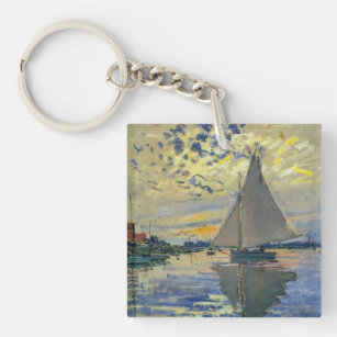 Claude Monet - Sailboat at Le Petit-Gennevilliers Keychain