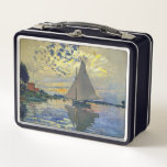 Claude Monet - Sailboat at Le Petit-Gennevilliers Metal Lunch Box<br><div class="desc">Sailboat at Le Petit-Gennevilliers / Voilier au Petit-Gennevilliers - Claude Monet,  1874</div>