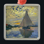 Claude Monet - Sailboat at Le Petit-Gennevilliers Metal Ornament<br><div class="desc">Sailboat at Le Petit-Gennevilliers / Voilier au Petit-Gennevilliers - Claude Monet,  1874</div>