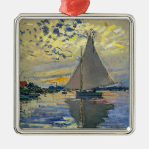 Claude Monet - Sailboat at Le Petit-Gennevilliers Metal Ornament