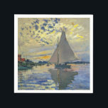Claude Monet - Sailboat at Le Petit-Gennevilliers Napkin<br><div class="desc">Sailboat at Le Petit-Gennevilliers / Voilier au Petit-Gennevilliers - Claude Monet,  1874</div>